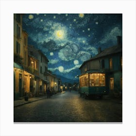 Starry Night Street Canvas Print