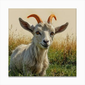 Goat In The Grass Canvas Print