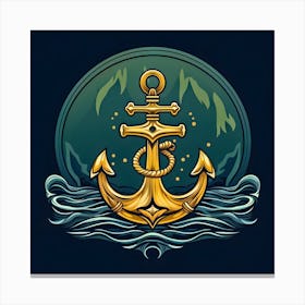 Anchor In The Sea 6 Canvas Print