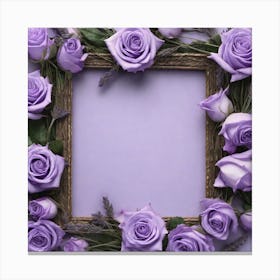 Purple Roses Frame 4 Canvas Print