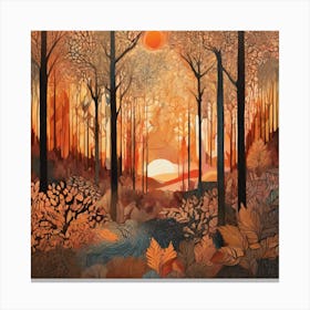 Sunset In The Forest 2 Canvas Print