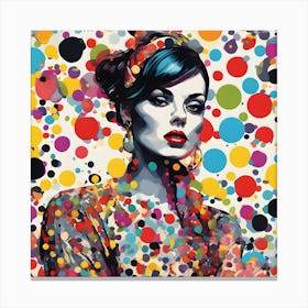 Woman Polka Dots 1 Canvas Print