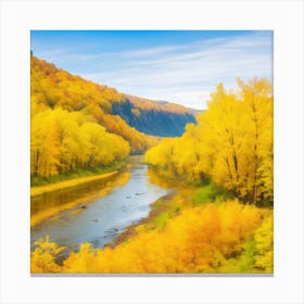 River Valley On Nature Background Canvas Print