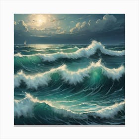 Illustrative Albedo Restless Sea Art 0 Canvas Print