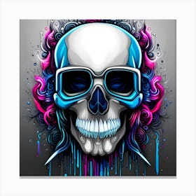 Skull With Sunglasses Canvas Print