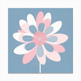 A White And Pink Flower In Minimalist Style Square Composition 227 Canvas Print