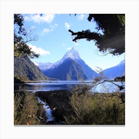 Milford Sound mountain in New Zealand Canvas Print