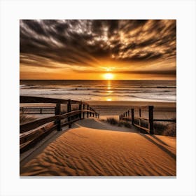 Sunset On The Beach 730 Canvas Print