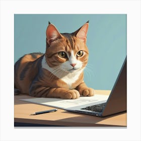 Graphic Design Sneaky Cat Art 0 Canvas Print