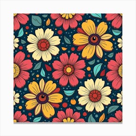 Seamless Floral Pattern Canvas Print