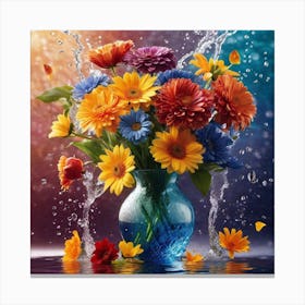 Flowers In The Water 4 Canvas Print