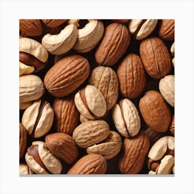 Nuts On A Black Background 4 Canvas Print