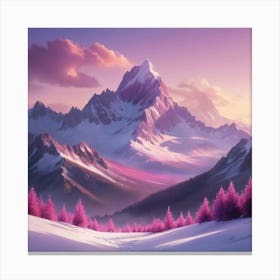 Snow Landscape Paintings Art Print Canvas Print