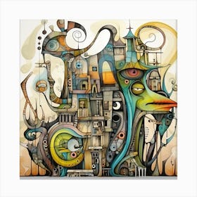 Abstract Fractal City 3 Canvas Print