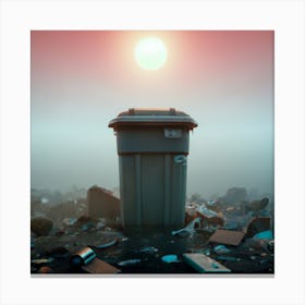 Trash Can In The Trash Canvas Print