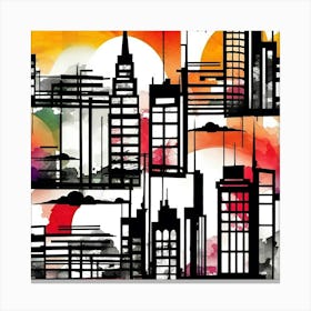 City Skyline 16 Canvas Print