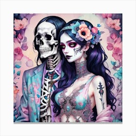 Day Of The Dead Couple Canvas Print