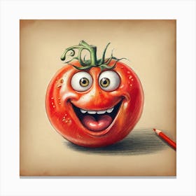 Tomato Drawing 1 Canvas Print