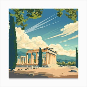 A Temple Of Olympian Zeus In Athens Vector Desig 1720009328 4 Canvas Print