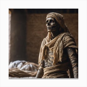 Mummy In The Tomb Canvas Print