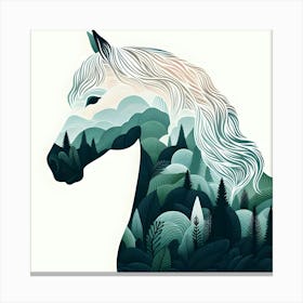 Horse In The Forest Canvas Print