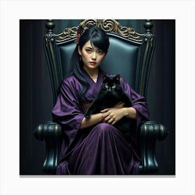 Purple Lady in a Throne Canvas Print