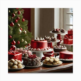 Christmas Dessert Table Canvas Print