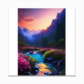 Sunset In The Mountains 17 Canvas Print