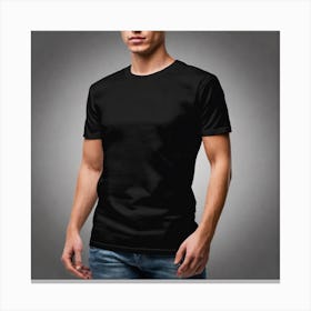 Man In Black T - Shirt Canvas Print
