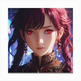 Anime Girl With Red Eyes Canvas Print