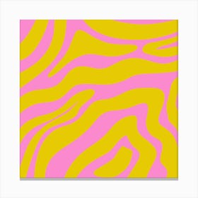 Abstract Lines And Shapes - zebra pink and yellow Canvas Print