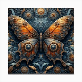 Highly Detailed Steampunk Butterfly Canvas Print