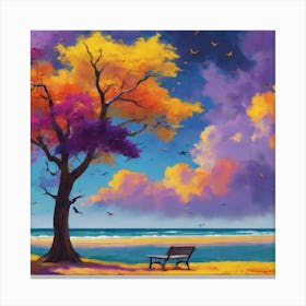 Tree By The Sea Canvas Print