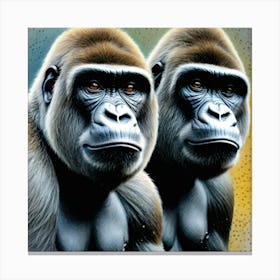 Two Gorillas Painting Canvas Print