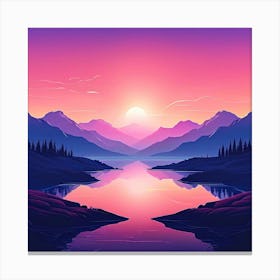 Sunset In The Mountains 3 Canvas Print