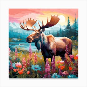 Moose Painting 1 Canvas Print