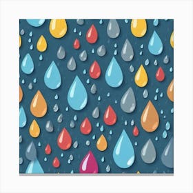 Raindrops Seamless Pattern Canvas Print