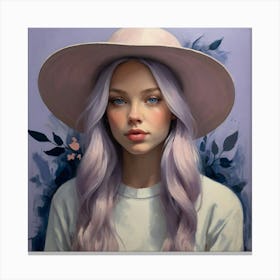 Girl With Purple Hair Canvas Print