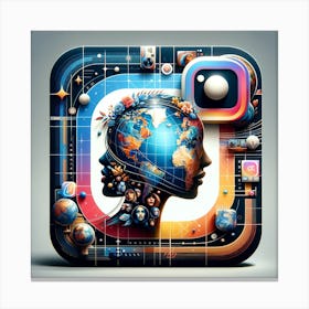 Instagram Icon Of Global AI Women Canvas Print