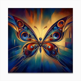 Modern Art Vibrant Colourful Butterfly Canvas Print