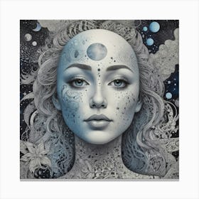 Woman With A Moon Face Canvas Print