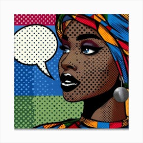 Saminu Pop African Woman With Speech Bubble Canvas Print