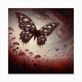 Skulls And Butterflies 1 Canvas Print