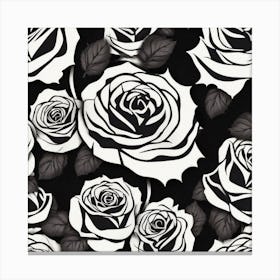 Black And White Roses 11 Canvas Print