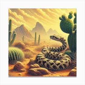 Rattlesnake In The Desert Canvas Print