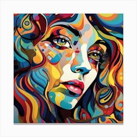 Colorful Woman'S Face 2 Canvas Print