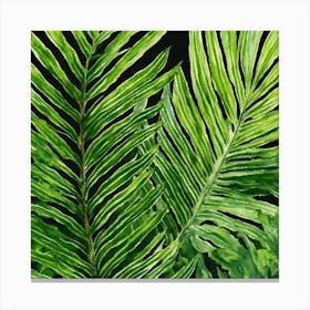 Tropical Leaves Painting Canvas Print