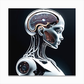Robot Woman With Brain Canvas Print