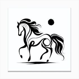 Horse In Black And White 1 Canvas Print
