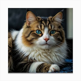 Cat With Blue Eyes 2 Canvas Print